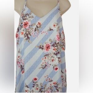 Le Lis Striped Floral Maxi Dress Lined Size Medium